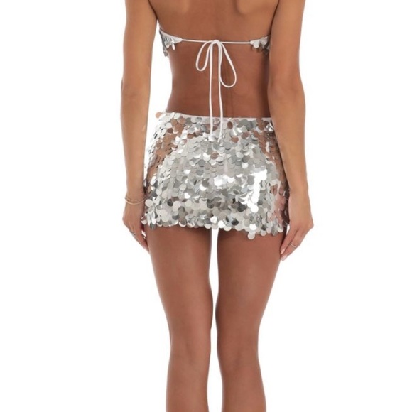 Lucy in the Sky silver sequin cutout dress - Picture 2 of 4